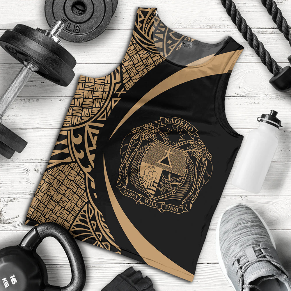 Nauru Tank Top Coat Of Arm Lauhala Gold Circle