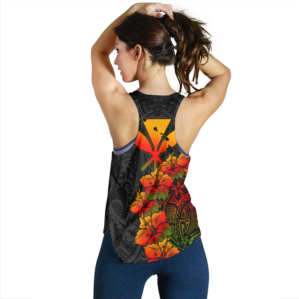 Hawaii Women Tank Hawaii Kanaka Map Style Tropical