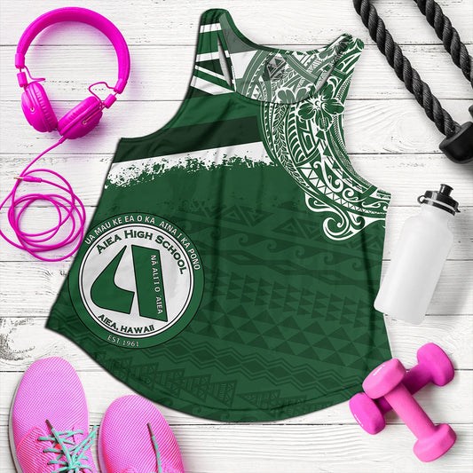 Hawaii Women Tank Aiea High School Flag With Crest Style