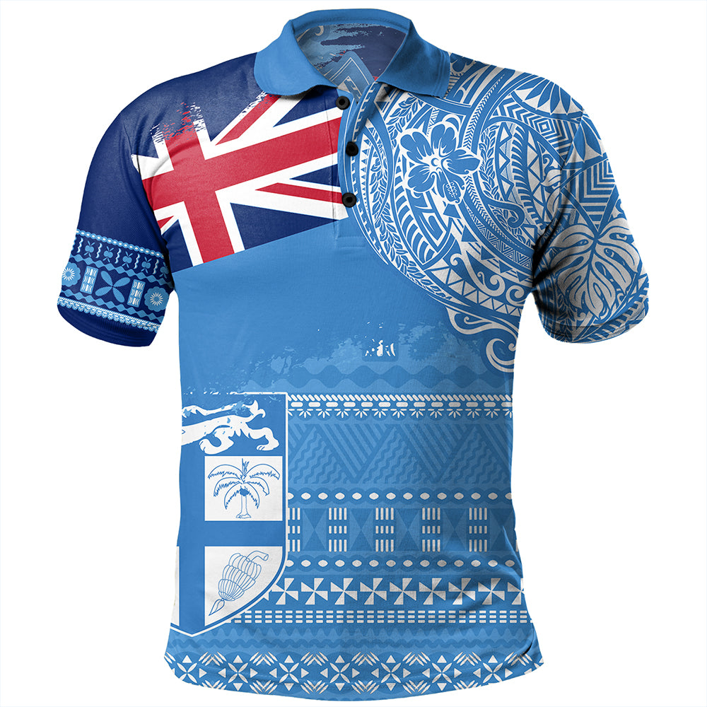 Fiji Polo Shirt Polynesian Flag With Coat Of Arms