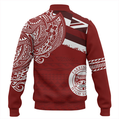 Hawaii Baseball Jacket Farrington High School Flag With Crest Style