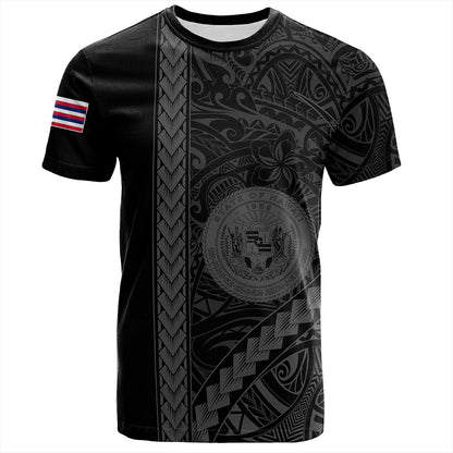 Hawaii T-Shirt Tribal Polynesian Coat Of Arms Gray