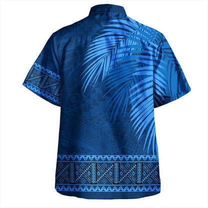 Samoa Hawaiian Shirt Masi Dobby Fabric Leaves
