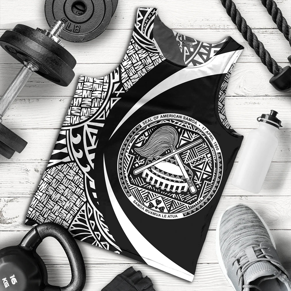 Samoa Tank Top American Samoa Coat Of Arm Lauhala White Circle