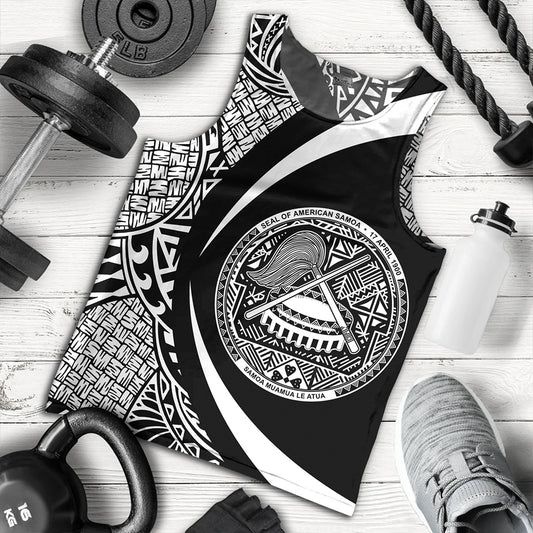 Samoa Tank Top American Samoa Coat Of Arm Lauhala White Circle