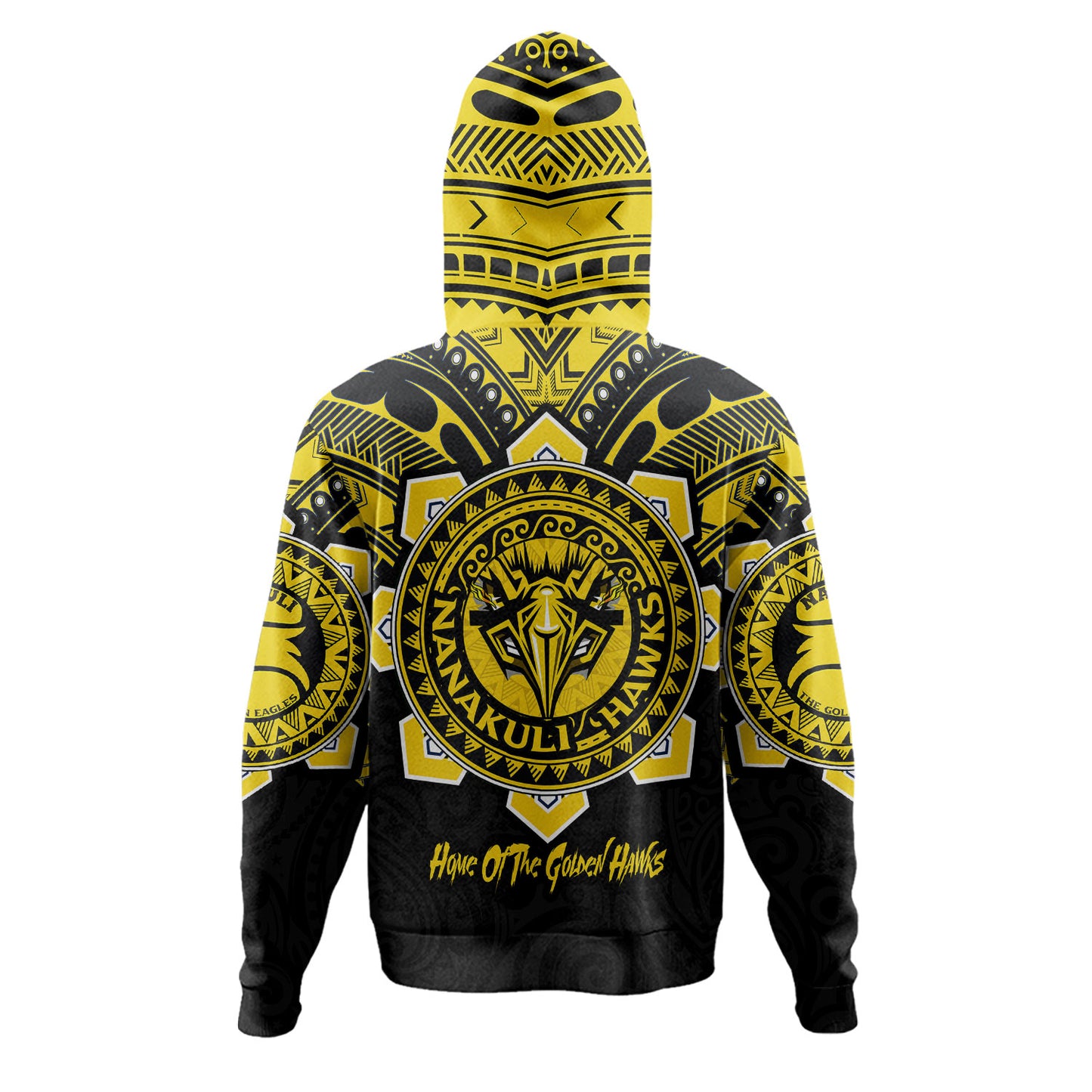 Hawaii Hoodie Custom Nanakuli High & Intermediate School Home Of Golden Hawks Tribal Style