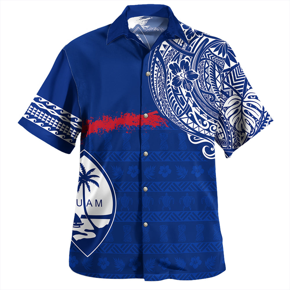 Chuuk Hawaiian Shirt Polynesian Flag With Coat Of Arms