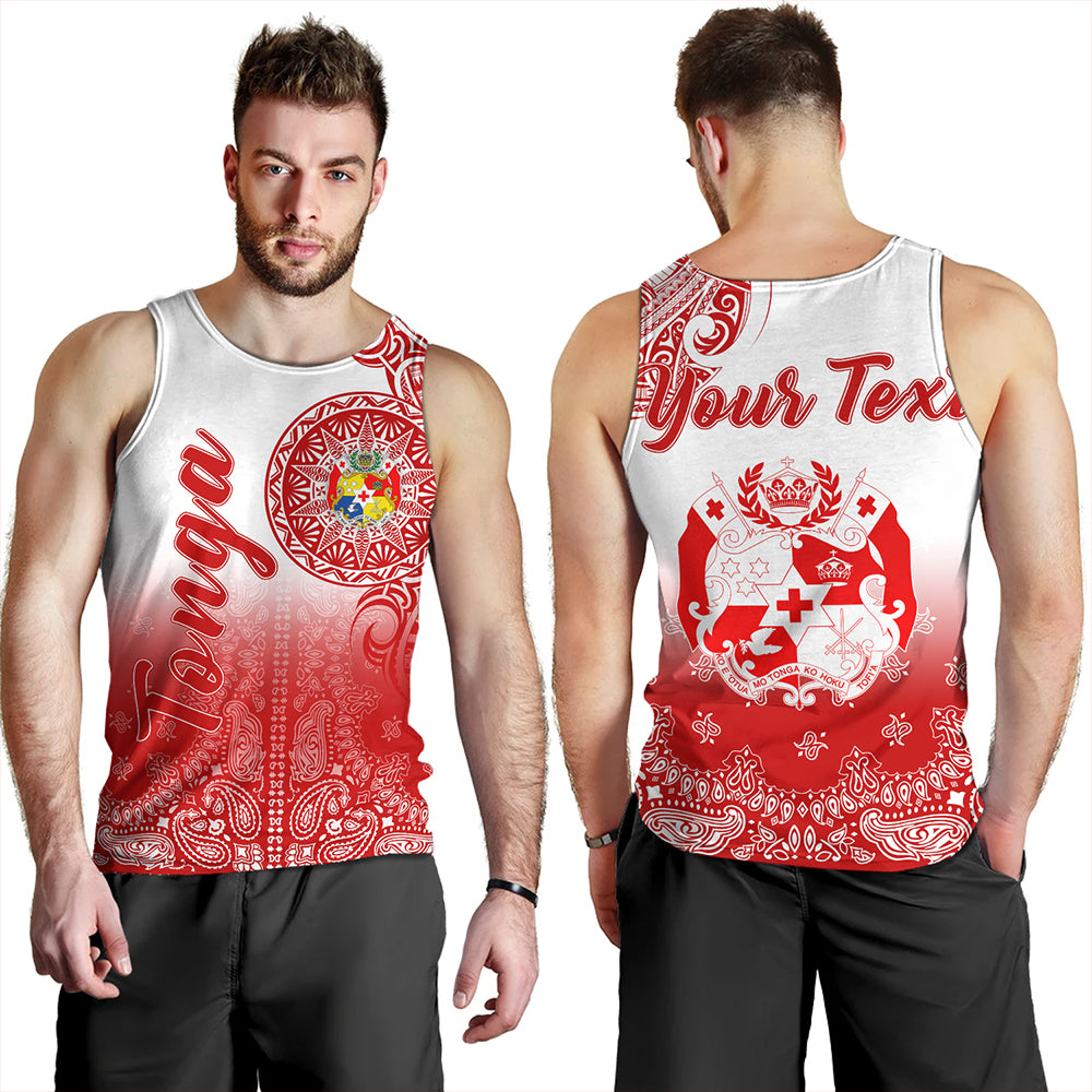 Tonga Tank Top Custom Pattern Ngatu With Paisley Style