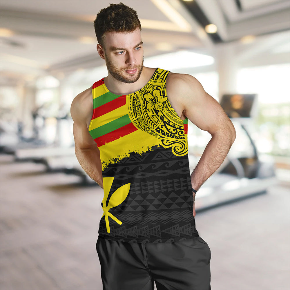Kanaka Maoli Tank Top Polynesian Flag With Coat Of Arms
