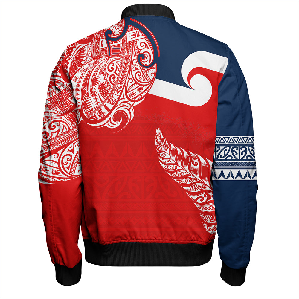 New Zealand Bomber Jacket Tino Rangatiratanga Maori With Silver Fern Version.2