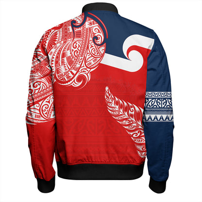 New Zealand Bomber Jacket Tino Rangatiratanga Maori With Silver Fern Version.2