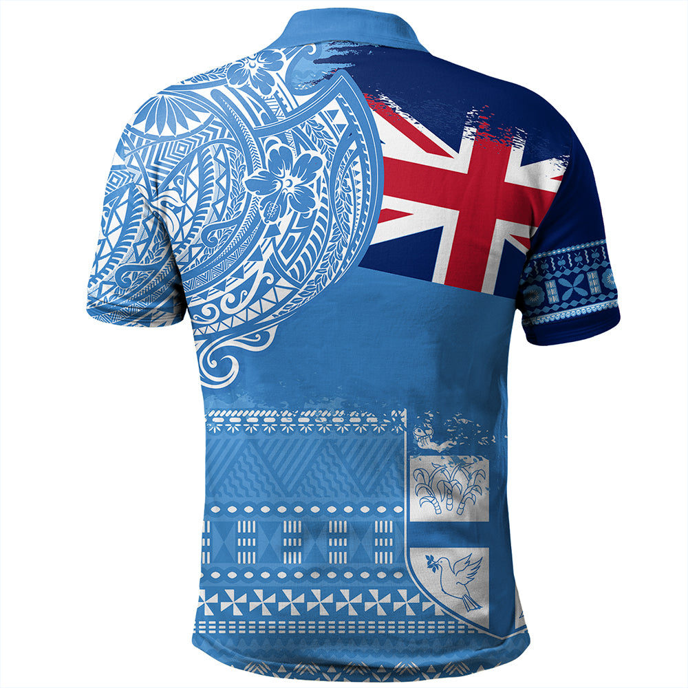 Fiji Polo Shirt Polynesian Flag With Coat Of Arms