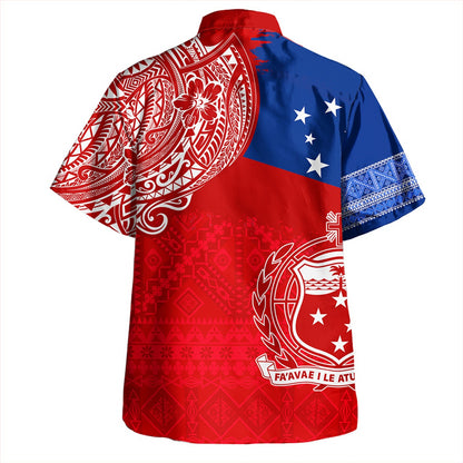 Samoa Combo Dress And Shirt Polynesian Flag With Coat Of Arms