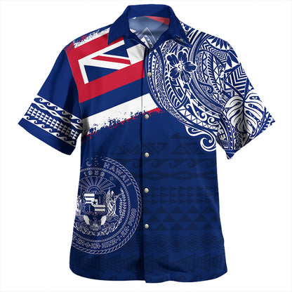 Hawaii Hawaiian Shirt Polynesian Flag With Coat Of Arms