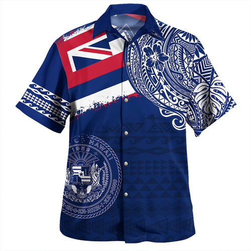Hawaii Hawaiian Shirt Polynesian Flag With Coat Of Arms