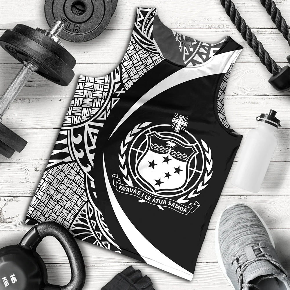 Samoa Tank Top Coat Of Arm Lauhala White Circle