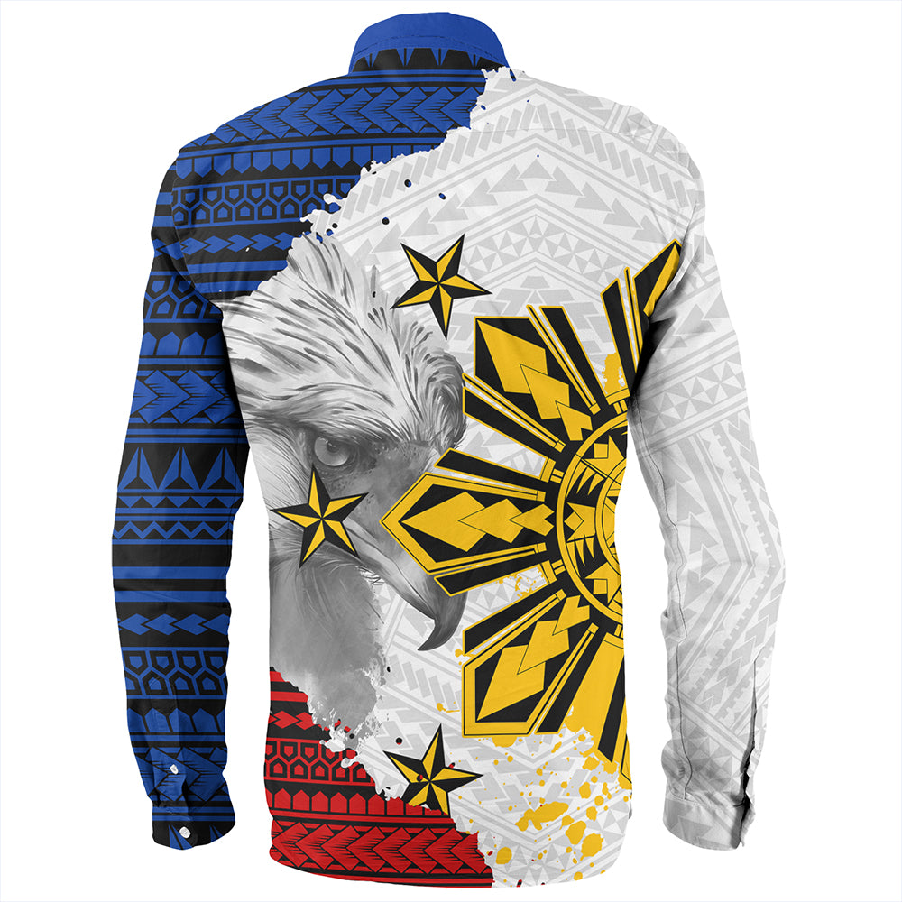 Philippines Long Sleeve Shirt Eagles Filipino Sun Flag Grunge Style