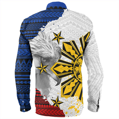 Philippines Long Sleeve Shirt Eagles Filipino Sun Flag Grunge Style