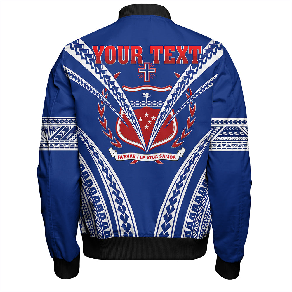 Samoa Bomber Jacket Custom Polynesian Tribal Crest Design