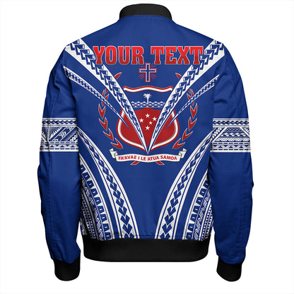 Samoa Bomber Jacket Custom Polynesian Tribal Crest Design