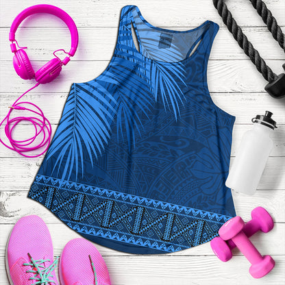 Samoa Women Tank Masi Dobby Fabric Leaves