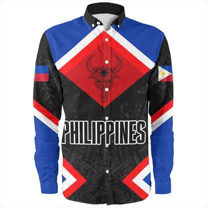 Philippines Long Sleeve Shirt Water Buffalo Sun Tribal Style