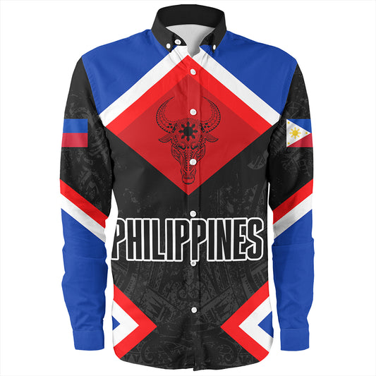 Philippines Long Sleeve Shirt Water Buffalo Sun Tribal Style