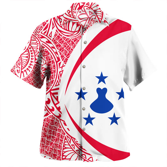 Austral Islands Hawaiian Shirt Coat Of Arm Lauhala Circle