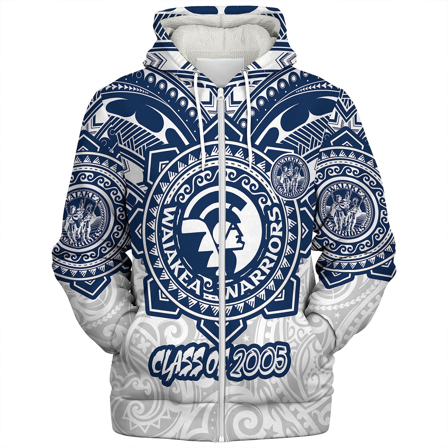 Hawaii Sherpa Hoodie Custom Waiakea High School Super Waiakea Warriors Tribal Style