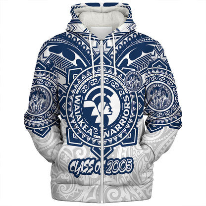 Hawaii Sherpa Hoodie Custom Waiakea High School Super Waiakea Warriors Tribal Style