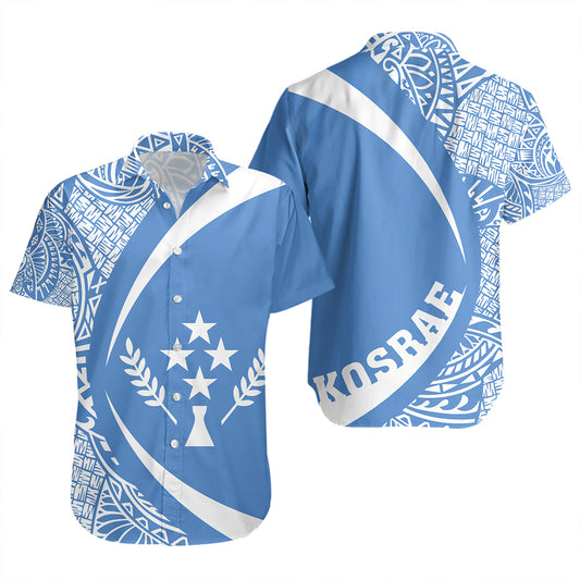 Kosrae Short Sleeve Shirt Coat Of Arm Lauhala Circle