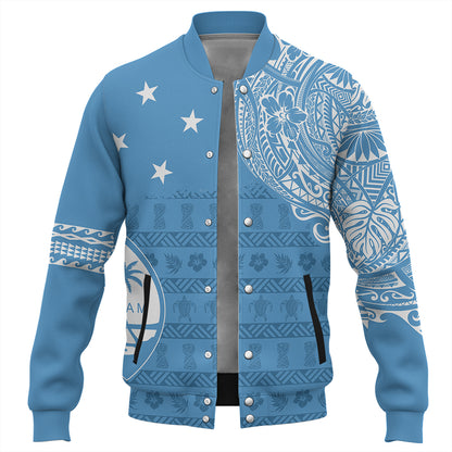Guam Baseball Jacket Micronesian Flag With Coat Of Arms