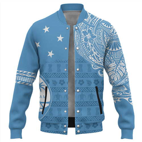 Guam Baseball Jacket Micronesian Flag With Coat Of Arms