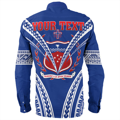 Samoa Long Sleeve Shirt Custom Polynesian Tribal Crest Design