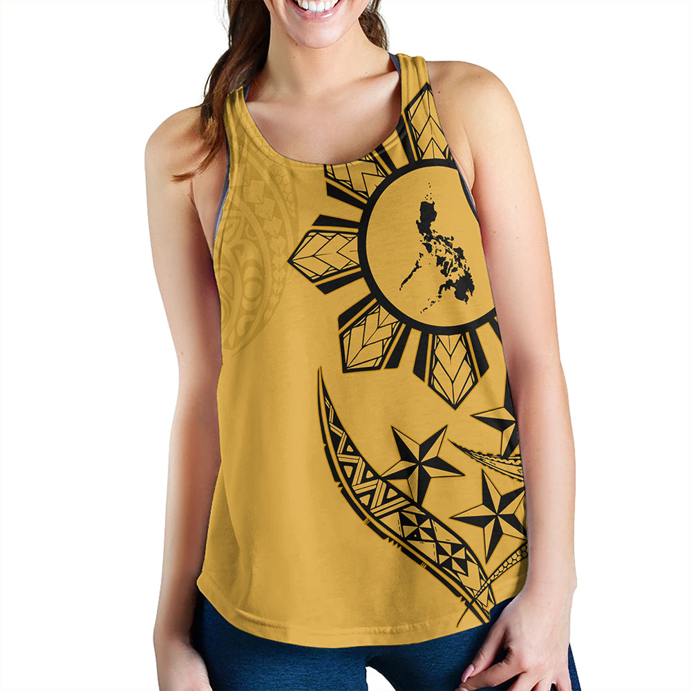 Philippines Women Tank Tribal Sun In My Heart Gold Style