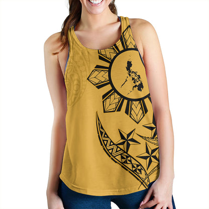 Philippines Women Tank Tribal Sun In My Heart Gold Style