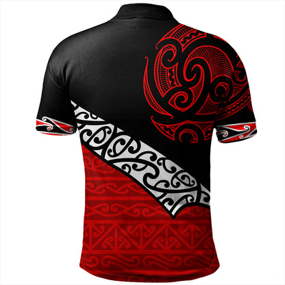 New Zealand Polo Shirt Aotearoa Maori Flag Puhoro Pattern