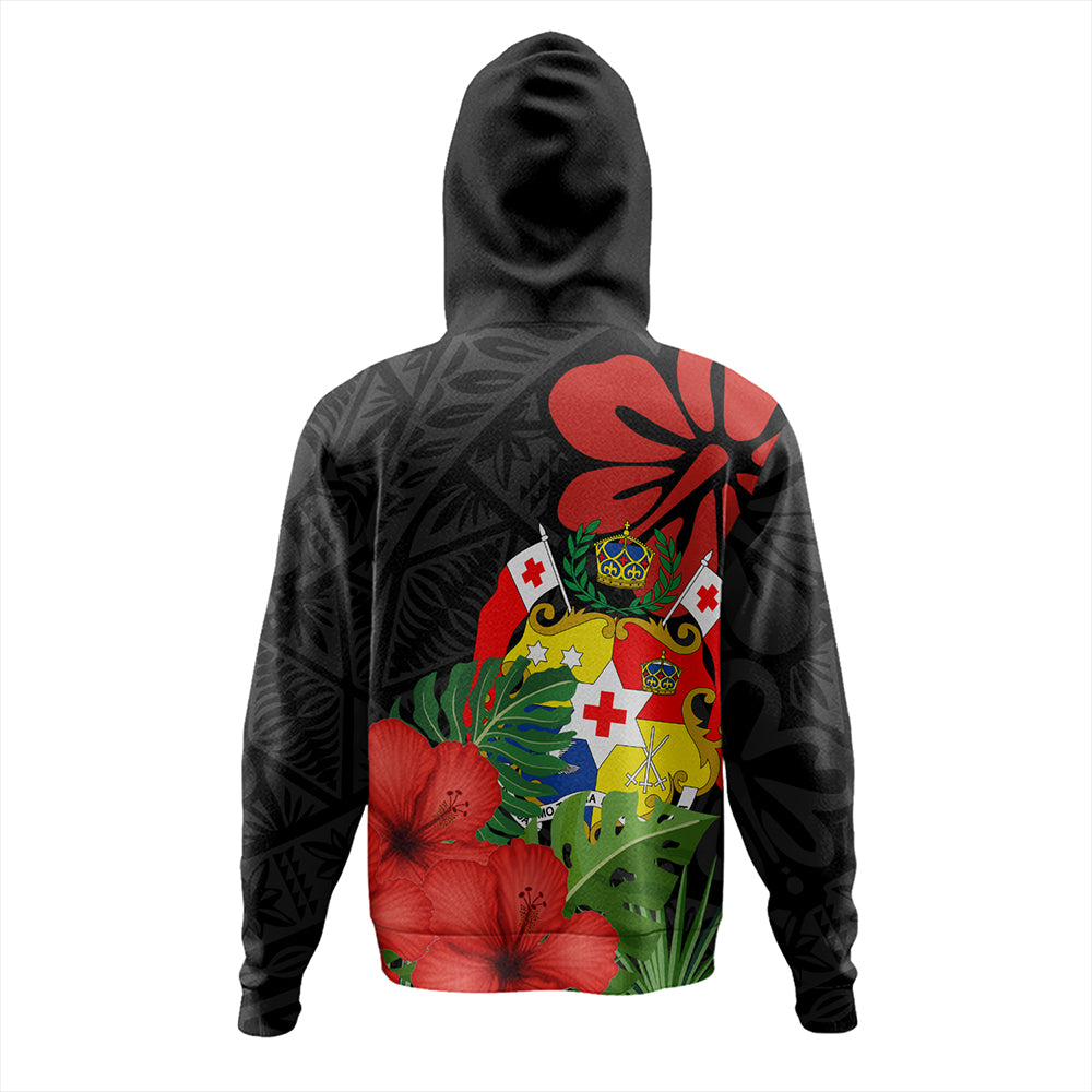 Tonga Hoodie Tonga Coat Of Arms Polynesian Hibiscus