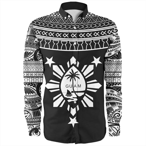 Guam Seal With Philippines Filipinos Sun Long Sleeve Shirt Tribal Island