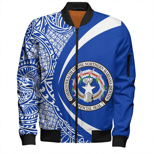 Northern Mariana Islands Bomber Jacket Coat Of Arm Lauhala Circle