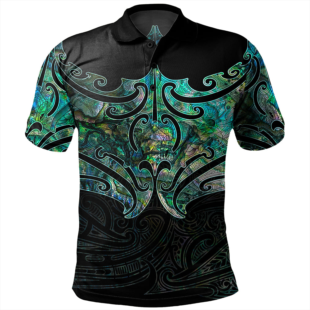 New Zealand Polo Shirt Maori Papua Shell Pattern