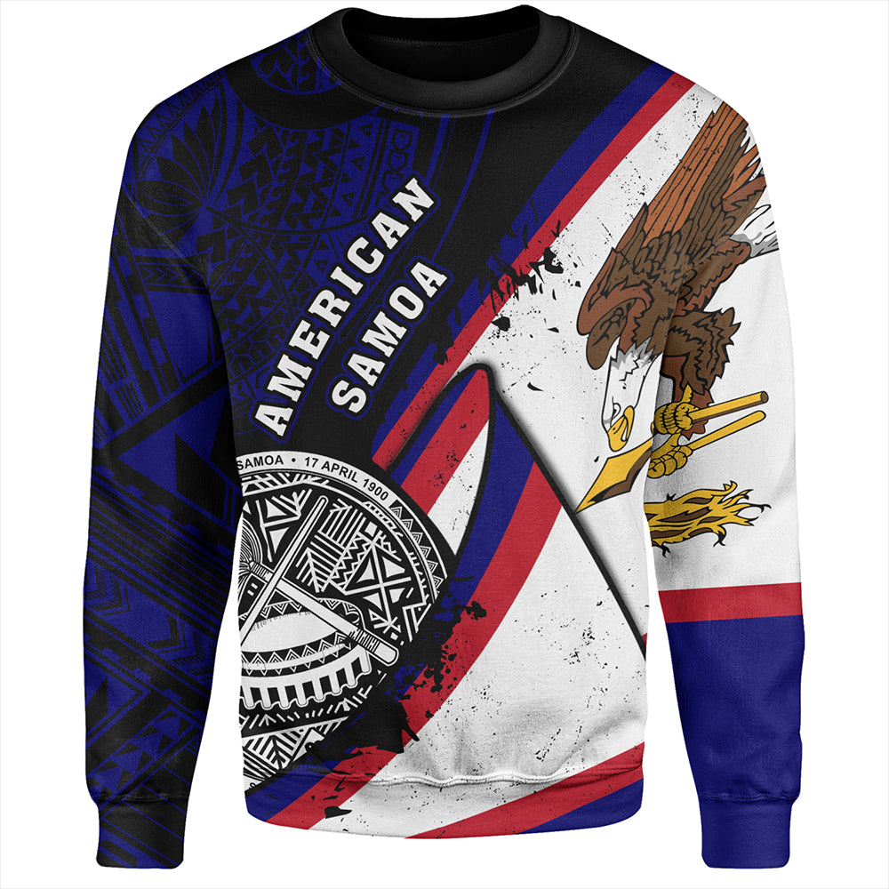American Samoa Sweatshirt Polynesia Flag Shoul Style