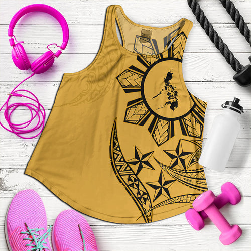 Philippines Women Tank Tribal Sun In My Heart Gold Style
