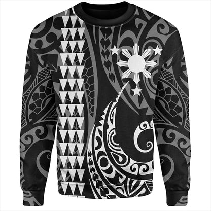 The Philippines Sweatshirt Sun White Kakau Style