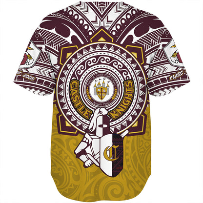 Hawaii Baseball Shirt Custom James B. Castle High School Super Castle Knights Tribal Style