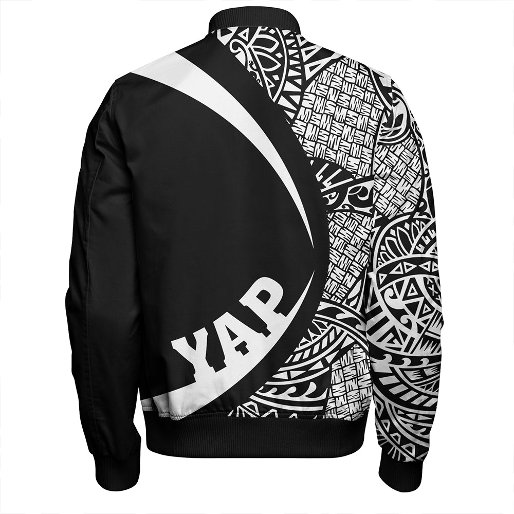 Yap Bomber Jacket Coat Of Arm Lauhala White Circle