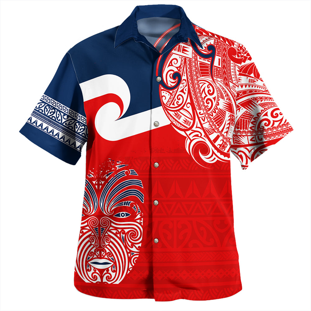 New Zealand Hawaiian Shirt Tino Rangatiratanga Maori Mask