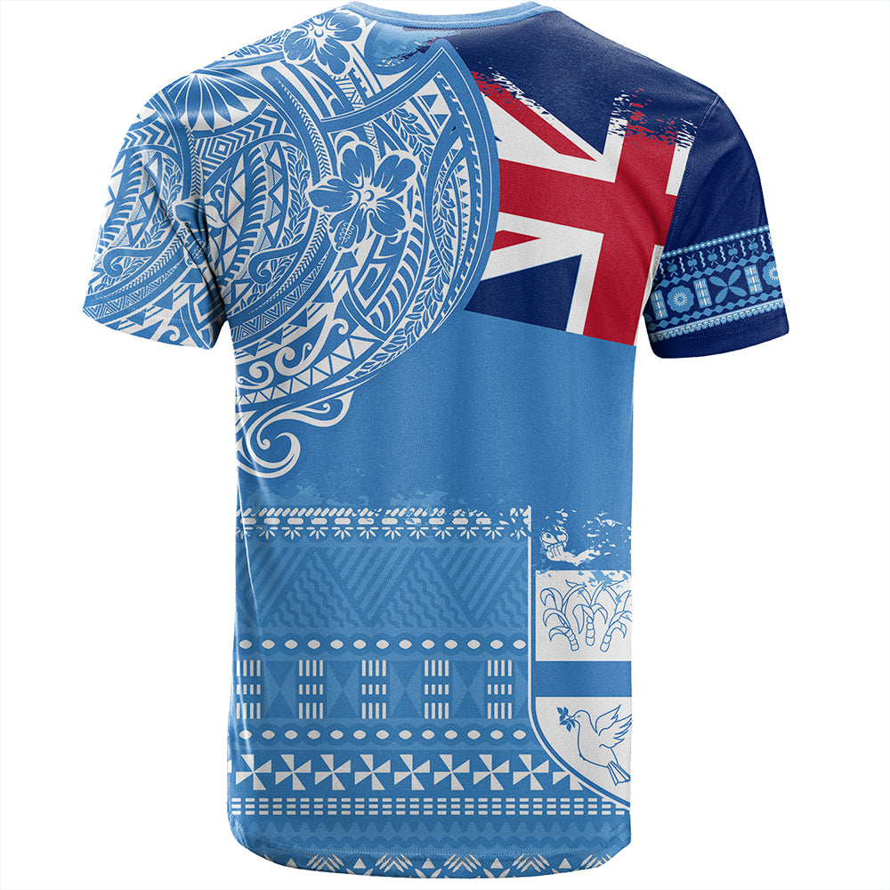 Fiji T-Shirt Polynesian Flag With Coat Of Arms