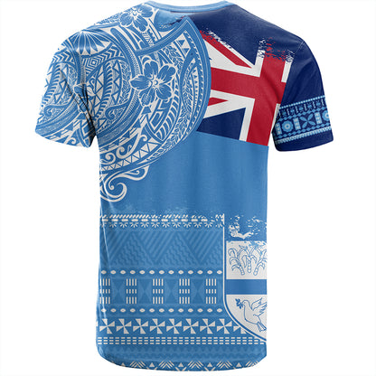 Fiji T-Shirt Polynesian Flag With Coat Of Arms