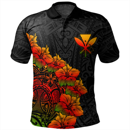 Hawaii Polo Shirt Hawaii Kanaka Map Style Tropical